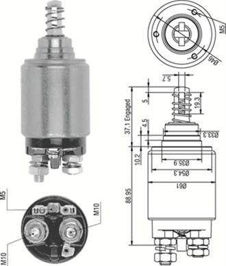 Magneti Marelli 940113050252 - Contacteur, démarreur cwaw.fr