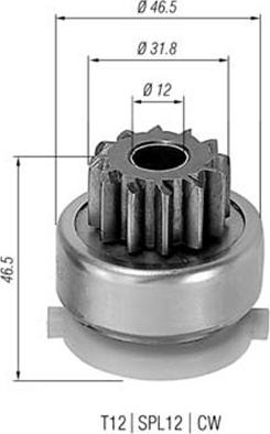 Magneti Marelli 940113020437 - Pignon, démarreur cwaw.fr