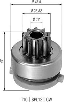 Magneti Marelli 940113020423 - Pignon, démarreur cwaw.fr