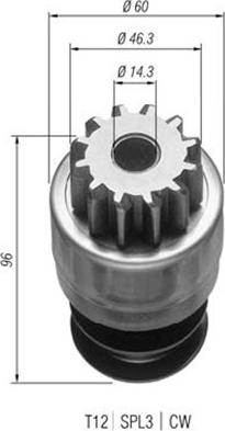 Magneti Marelli 940113020162 - Pignon, démarreur cwaw.fr