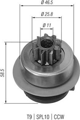 Magneti Marelli 940113020186 - Pignon, démarreur cwaw.fr