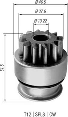 Magneti Marelli 940113020355 - Pignon, démarreur cwaw.fr