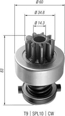 Magneti Marelli 940113020358 - Pignon, démarreur cwaw.fr