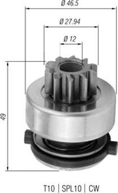 Magneti Marelli 940113020357 - Pignon, démarreur cwaw.fr