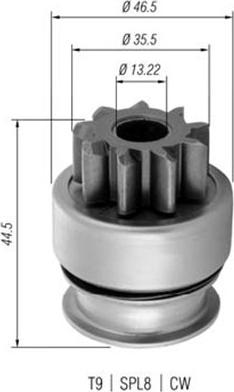 Magneti Marelli 940113020369 - Pignon, démarreur cwaw.fr