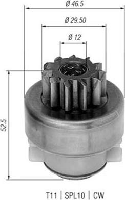 Magneti Marelli 940113020283 - Pignon, démarreur cwaw.fr