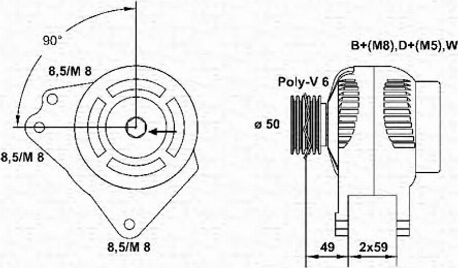 Magneti Marelli 943346001010 - Poulie, alternateur cwaw.fr