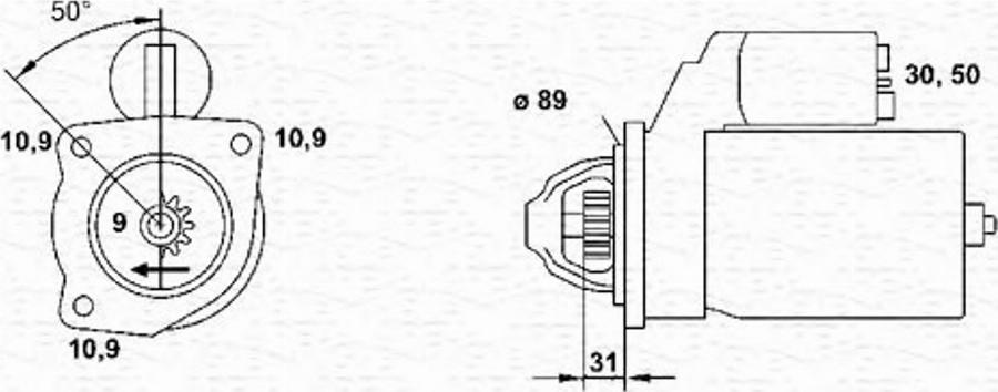 Magneti Marelli 9432 52205 010 - Démarreur cwaw.fr