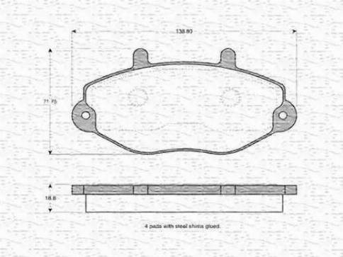 Magneti Marelli 430216170552 - Kit de plaquettes de frein, frein à disque cwaw.fr