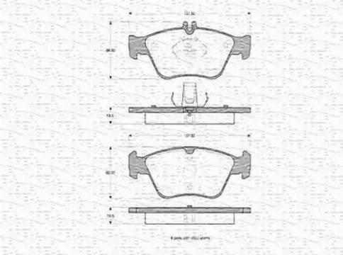 Magneti Marelli 430216170398 - Kit de plaquettes de frein, frein à disque cwaw.fr