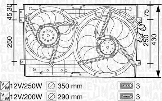 Magneti Marelli 069422258010 - Ventilateur, refroidissement du moteur cwaw.fr