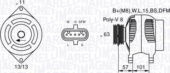 Magneti Marelli 063536550080 - Alternateur cwaw.fr