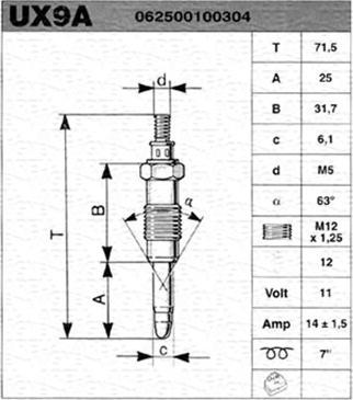 Magneti Marelli 062500100304 - Bougie de préchauffage cwaw.fr