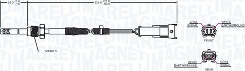 Magneti Marelli 172000043010 - Capteur, température des gaz cwaw.fr