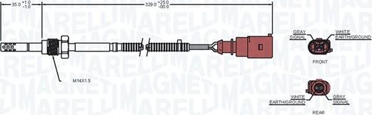 Magneti Marelli 172000029010 - Capteur, température des gaz cwaw.fr