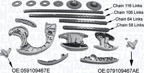 Magneti Marelli 341500001580 - Kit de distribution par chaîne cwaw.fr