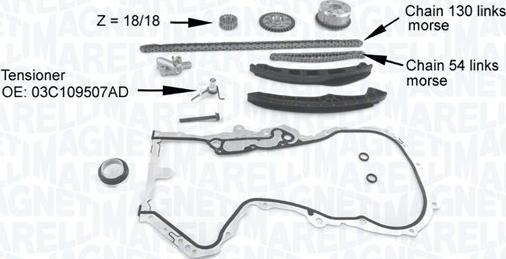 Magneti Marelli 341500001210 - Kit de distribution par chaîne cwaw.fr