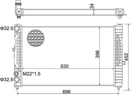 Magneti Marelli 359000300250 - Radiateur, refroidissement du moteur cwaw.fr