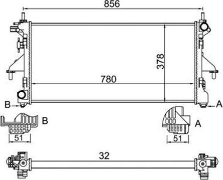 Magneti Marelli 359000301020 - Radiateur, refroidissement du moteur cwaw.fr