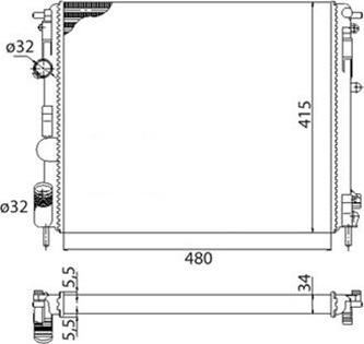 Magneti Marelli 350213991003 - Radiateur, refroidissement du moteur cwaw.fr