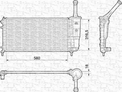 Magneti Marelli 350213010000 - Radiateur, refroidissement du moteur cwaw.fr