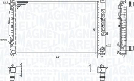 Magneti Marelli 350213199900 - Radiateur, refroidissement du moteur cwaw.fr