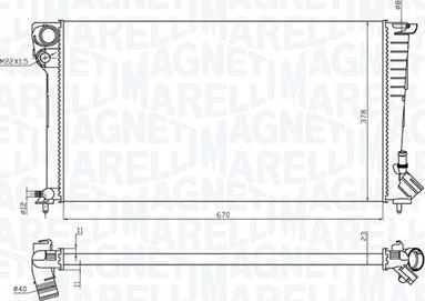 Magneti Marelli 350213199700 - Radiateur, refroidissement du moteur cwaw.fr