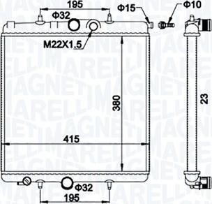 Magneti Marelli 350213194100 - Radiateur, refroidissement du moteur cwaw.fr