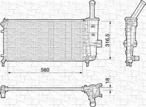 Magneti Marelli 350213195000 - Radiateur, refroidissement du moteur cwaw.fr