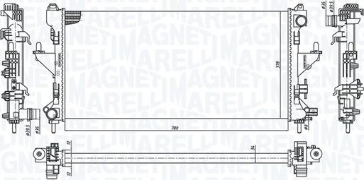 Magneti Marelli 350213198300 - Radiateur, refroidissement du moteur cwaw.fr