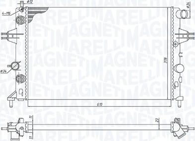 Magneti Marelli 350213192500 - Radiateur, refroidissement du moteur cwaw.fr