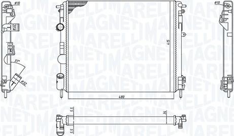 Magneti Marelli 350213192600 - Radiateur, refroidissement du moteur cwaw.fr