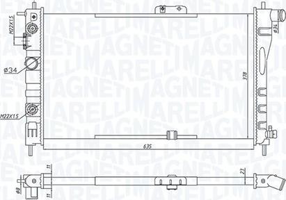 Magneti Marelli 350213197900 - Radiateur, refroidissement du moteur cwaw.fr