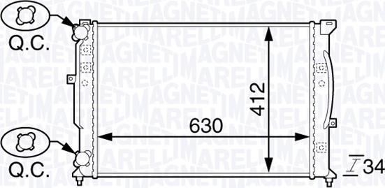 Magneti Marelli 350213144100 - Radiateur, refroidissement du moteur cwaw.fr