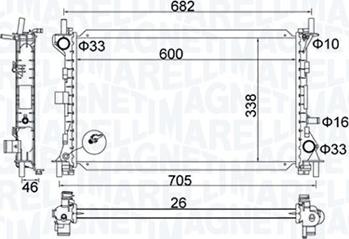 Magneti Marelli 350213159900 - Radiateur, refroidissement du moteur cwaw.fr