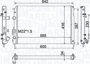 Magneti Marelli 350213159100 - Radiateur, refroidissement du moteur cwaw.fr