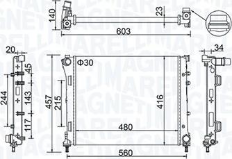 Magneti Marelli 350213151100 - Radiateur, refroidissement du moteur cwaw.fr