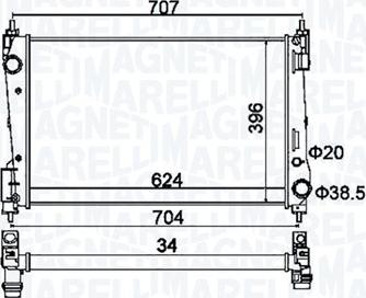 Magneti Marelli 350213151200 - Radiateur, refroidissement du moteur cwaw.fr