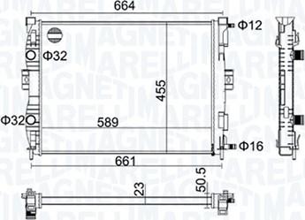 Magneti Marelli 350213160600 - Radiateur, refroidissement du moteur cwaw.fr