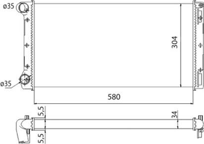 Magneti Marelli 350213168003 - Radiateur, refroidissement du moteur cwaw.fr