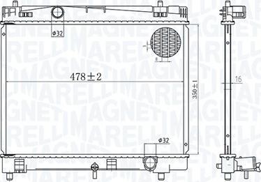 Magneti Marelli 350213167600 - Radiateur, refroidissement du moteur cwaw.fr