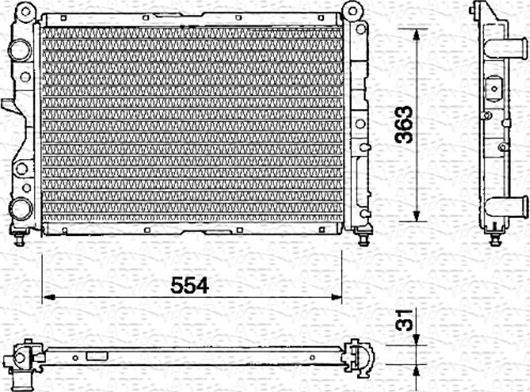 Magneti Marelli 350213107000 - Radiateur, refroidissement du moteur cwaw.fr