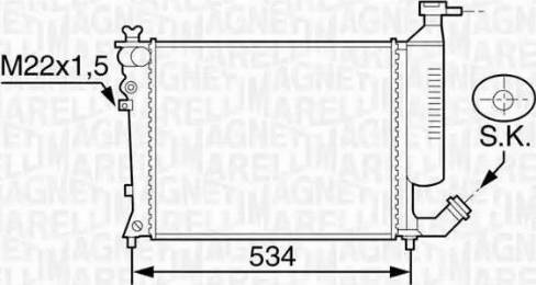 Magneti Marelli 350213119009 - Radiateur, refroidissement du moteur cwaw.fr