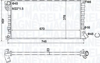 Magneti Marelli 350213186600 - Radiateur, refroidissement du moteur cwaw.fr