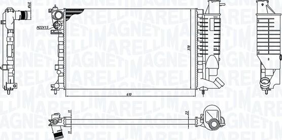 Magneti Marelli 350213188400 - Radiateur, refroidissement du moteur cwaw.fr