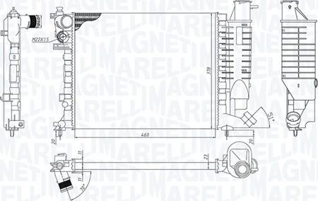 Magneti Marelli 350213188500 - Radiateur, refroidissement du moteur cwaw.fr