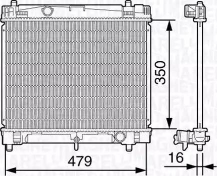 Magneti Marelli 350213136900 - Radiateur, refroidissement du moteur cwaw.fr