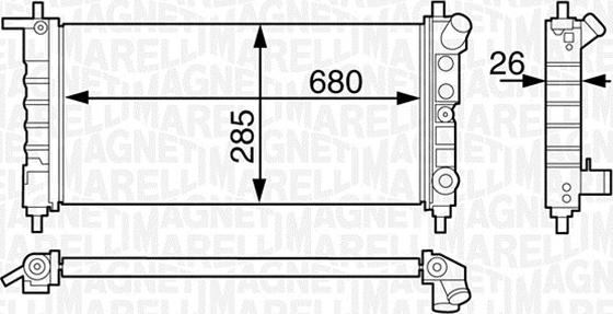 Magneti Marelli 350213124400 - Radiateur, refroidissement du moteur cwaw.fr