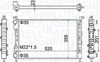 Magneti Marelli 350213171100 - Radiateur, refroidissement du moteur cwaw.fr