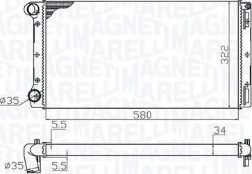 Magneti Marelli 350213172000 - Radiateur, refroidissement du moteur cwaw.fr